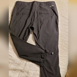 Columbia Hiking Pants Soft Shell Drawstring Ankle Black Size Women 10